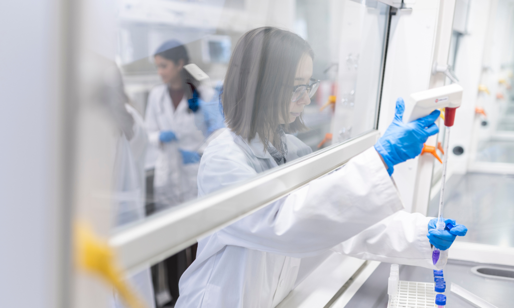 Researcher working in the SpinUp lab.