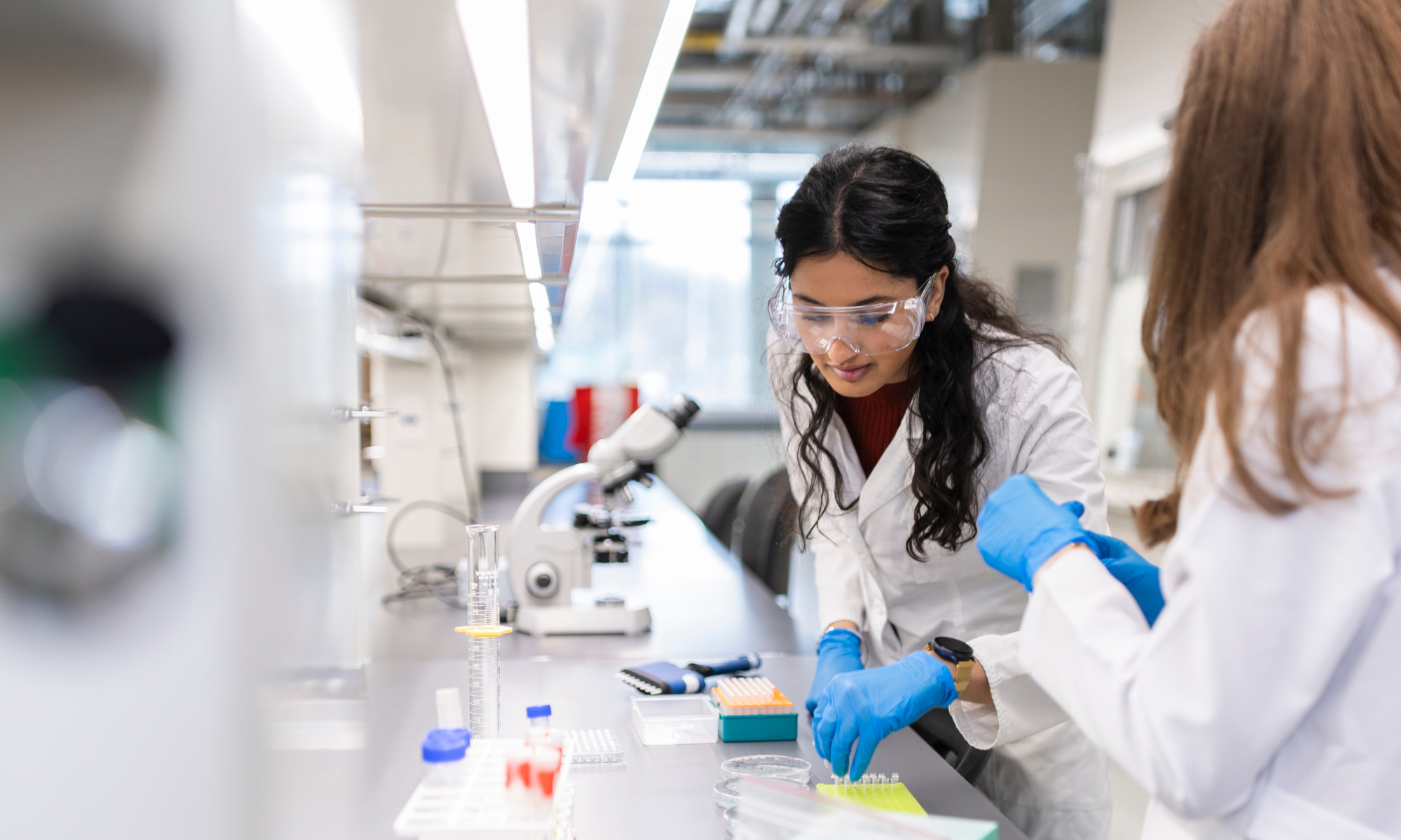 Researchers work together in the SpinUp lab